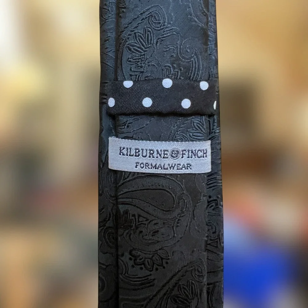 Kilburne Finch Mens Tie Black 59